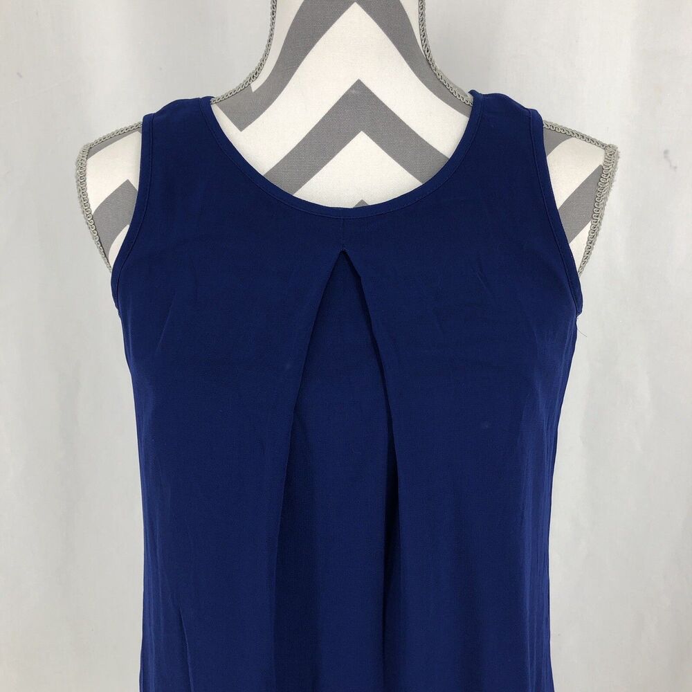 AS U WISH Sleeveless Blue Semi Sheer Lined Dress Small